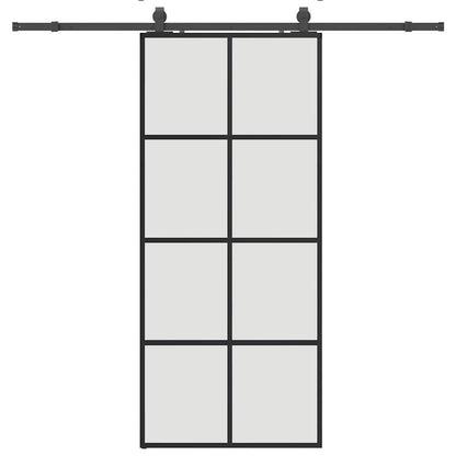 Schuifdeur met beslagset 90x205 cm ESG glas zwart