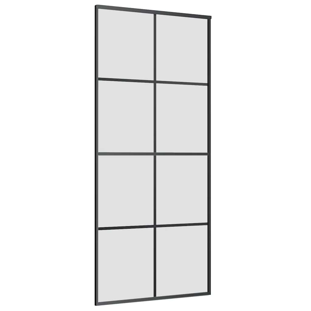 Schuifdeur met beslagset 90x205 cm ESG glas zwart