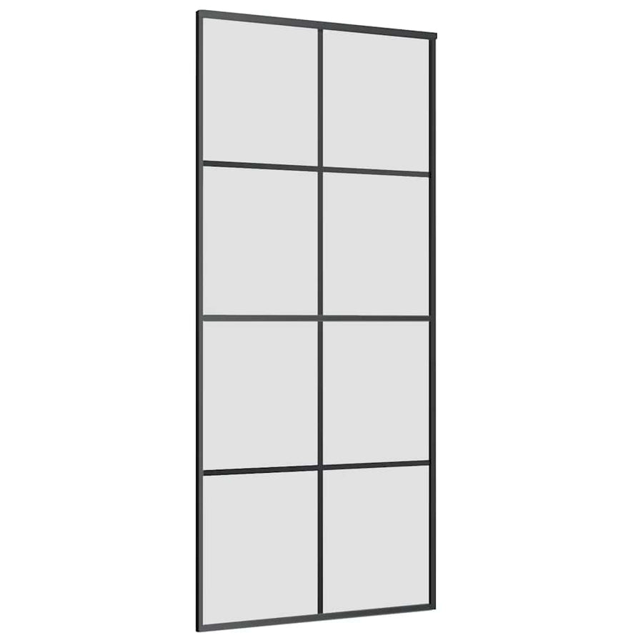 Schuifdeur met beslagset 90x205 cm ESG glas zwart