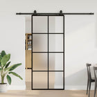 Sliding door with hardware set 90x205 cm ESG glass black