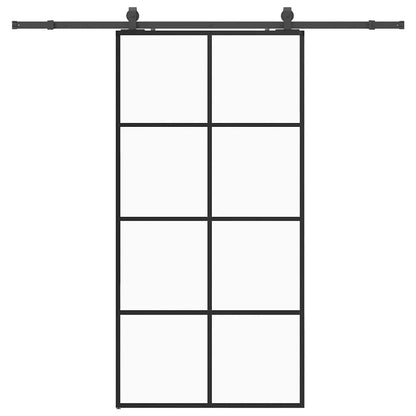 Schuifdeur met beslagset 102,5x205 cm ESG glas zwart