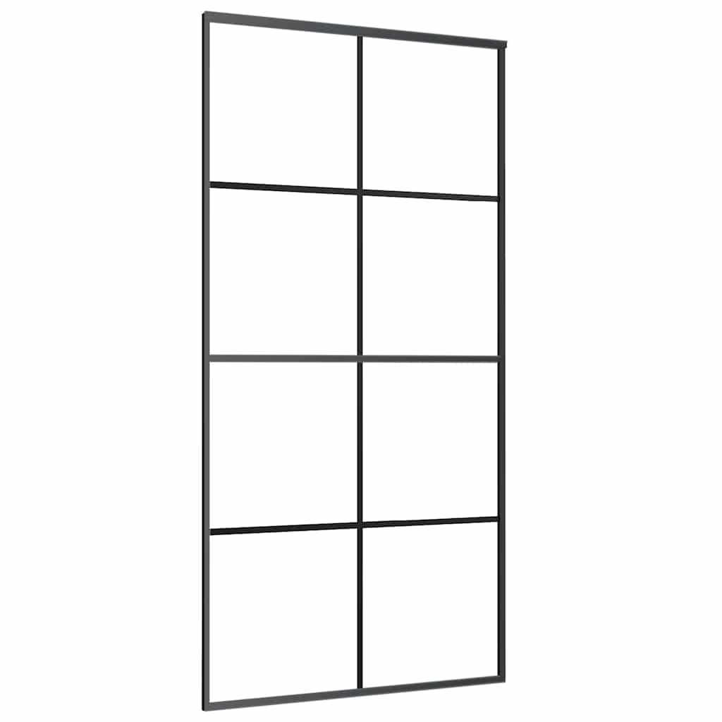 Schuifdeur met beslagset 102,5x205 cm ESG glas zwart
