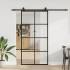 Sliding door with hardware set 102.5x205 cm ESG glass black