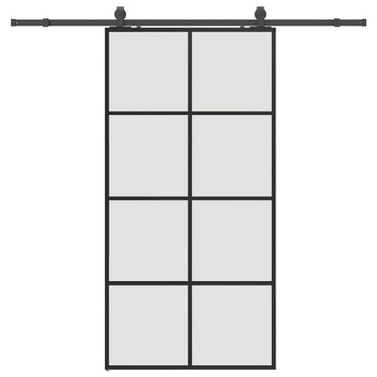 Schuifdeur met beslagset 102,5x205 cm ESG glas zwart