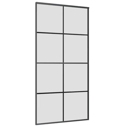 Schuifdeur met beslagset 102,5x205 cm ESG glas zwart