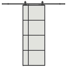 Schuifdeur met beslagset 76x205 cm ESG glas zwart