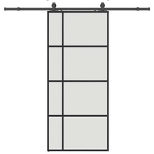 Schuifdeur met beslagset 90x205 cm ESG glas zwart