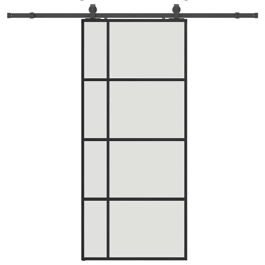 Schuifdeur met beslagset 90x205 cm ESG glas zwart