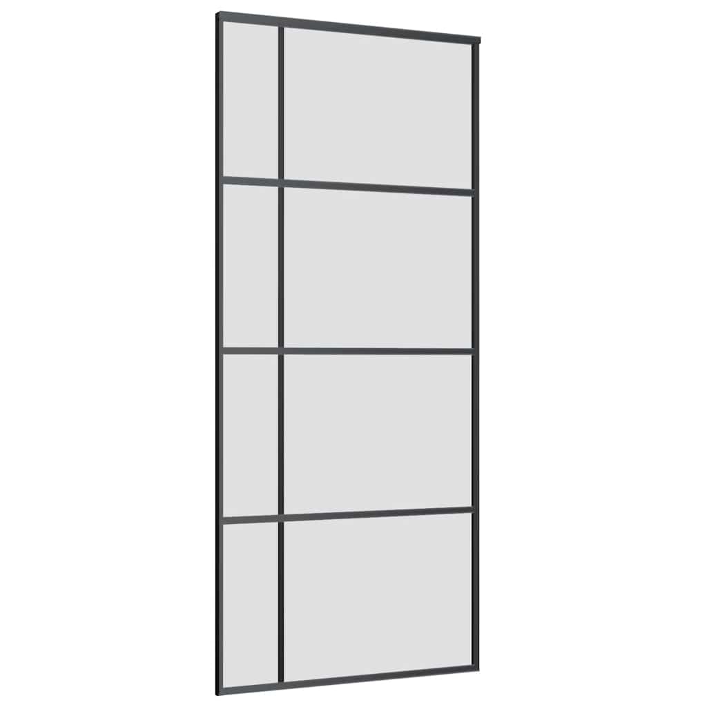 Schuifdeur met beslagset 90x205 cm ESG glas zwart