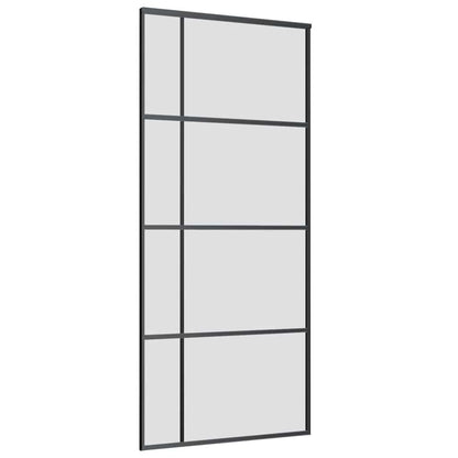 Schuifdeur met beslagset 90x205 cm ESG glas zwart