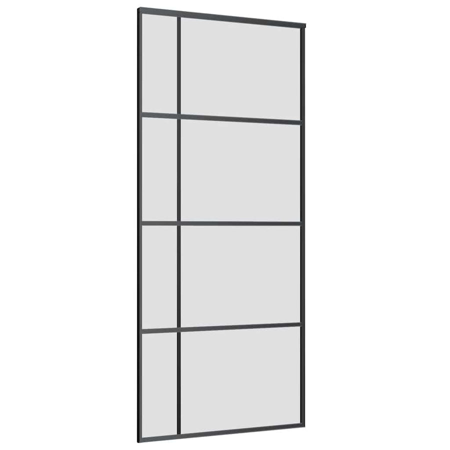 Schuifdeur met beslagset 90x205 cm ESG glas zwart