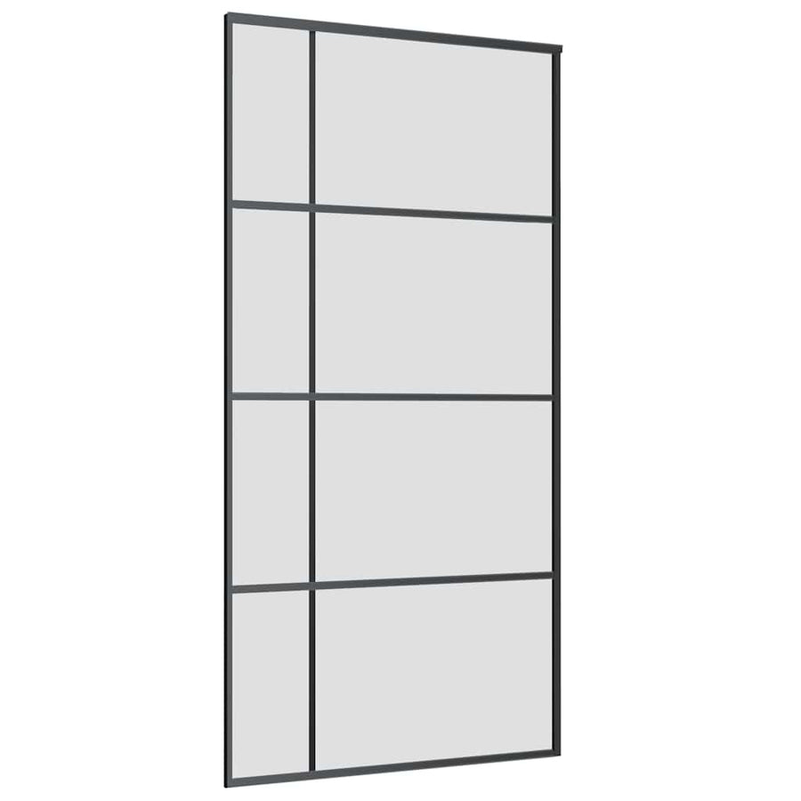 Schuifdeur met beslagset 102,5x205 cm ESG glas zwart