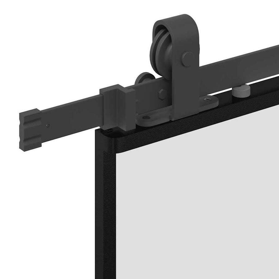 Schuifdeur met beslagset 102,5x205 cm ESG glas zwart
