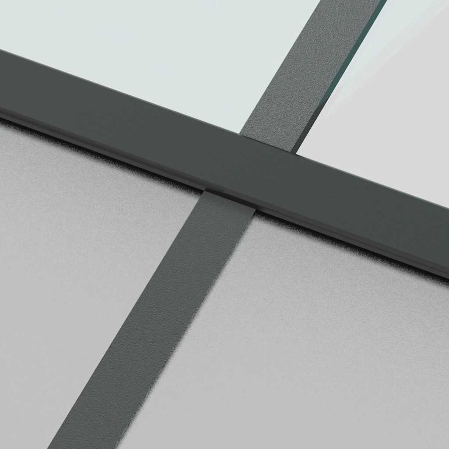 Schuifdeur met beslagset 90x205 cm gehard glas zwart