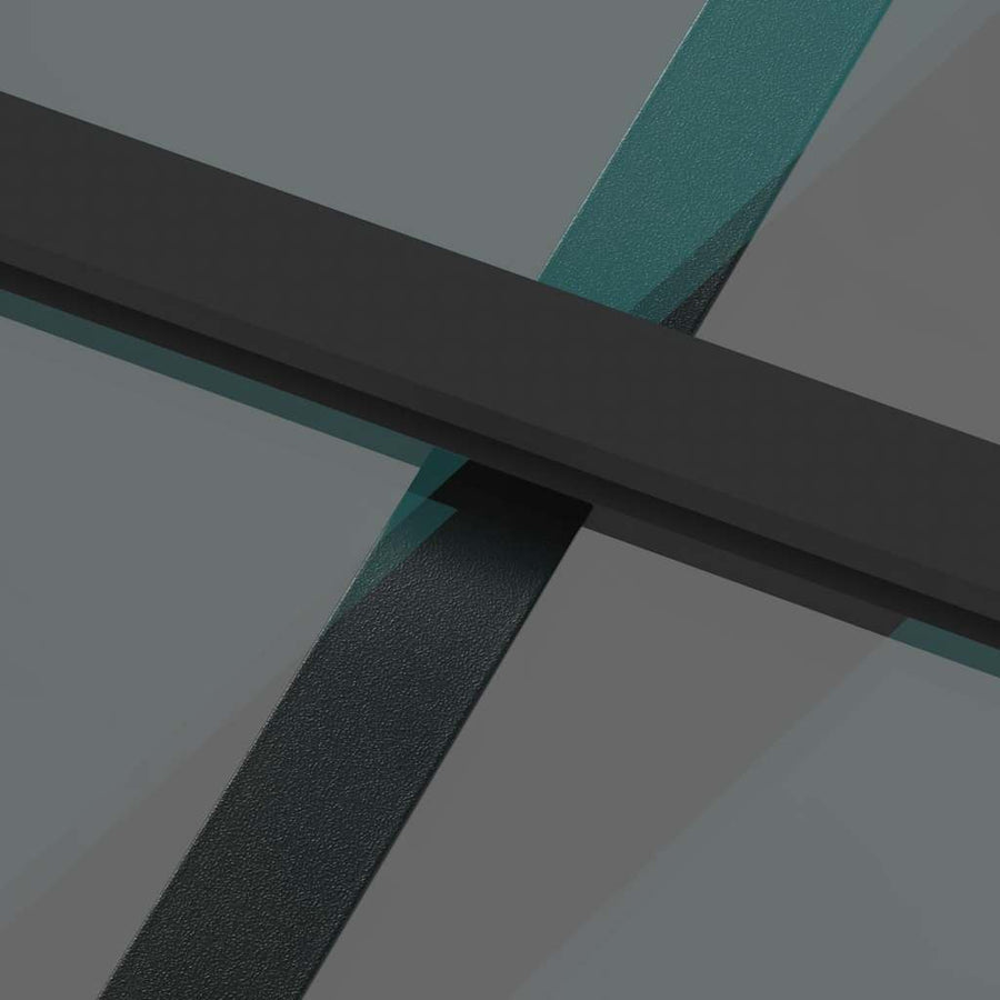 Schuifdeur met beslagset 90x205 cm gehard glas zwart