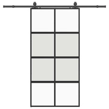 Schuifdeur met beslagset 102,5x205 cm gehard glas zwart