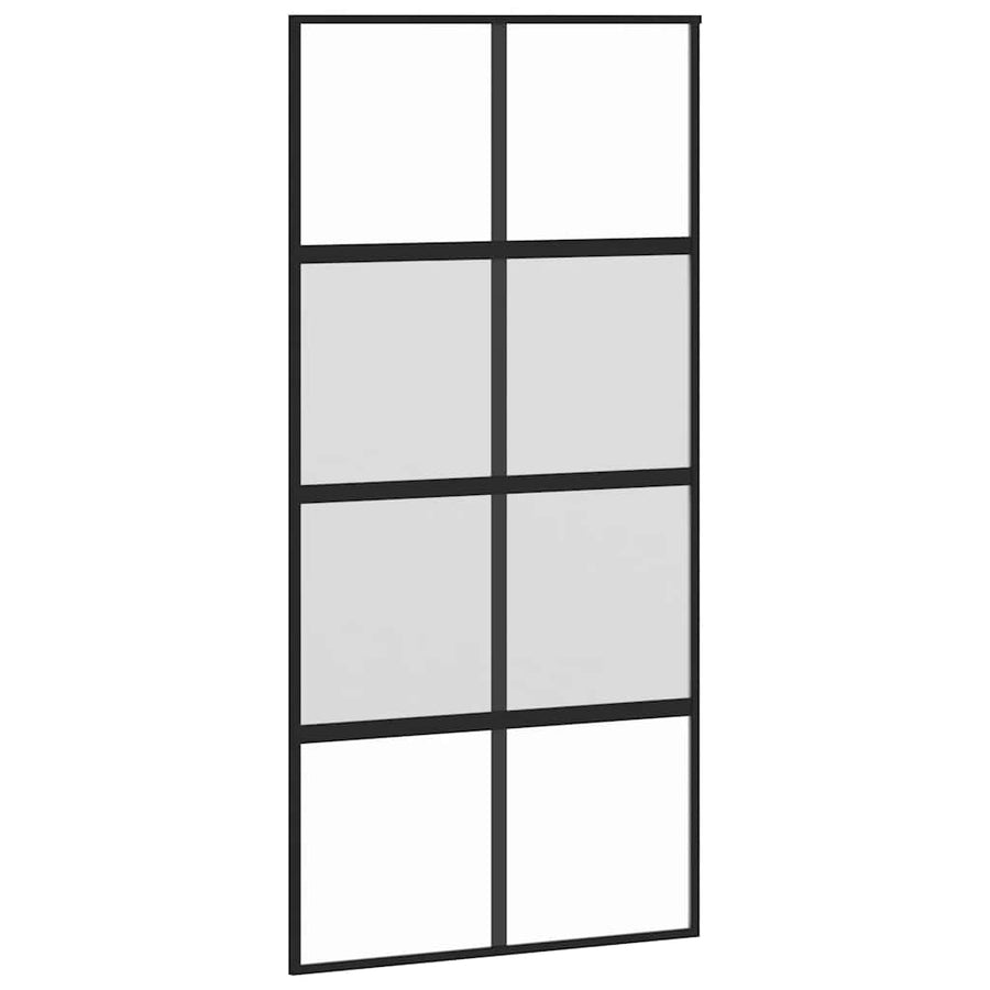 Schuifdeur met beslagset 102,5x205 cm gehard glas zwart