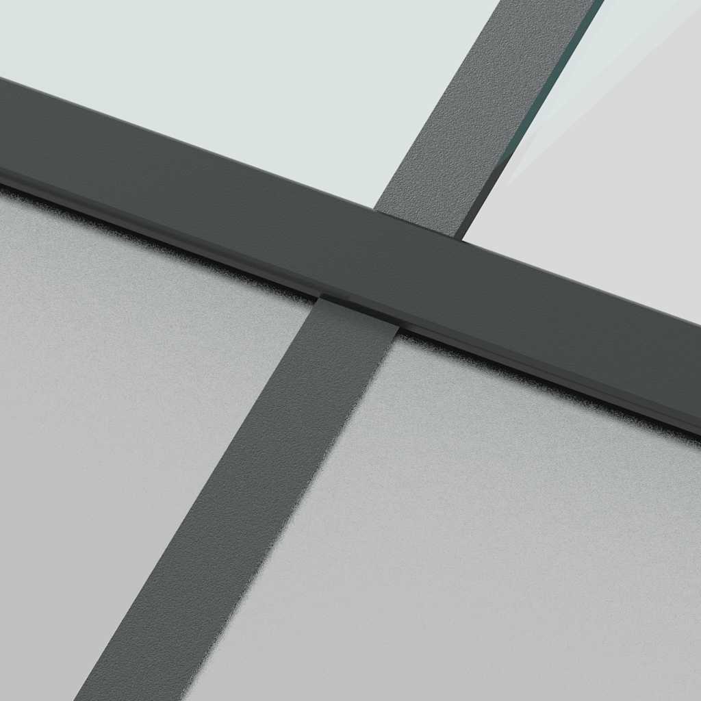 Schuifdeur met beslagset 90x205 cm gehard glas zwart