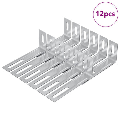 Anti Tip Beugel Effen 12 pcs Zilver 74,5 x 15 x 32 mm IJzer