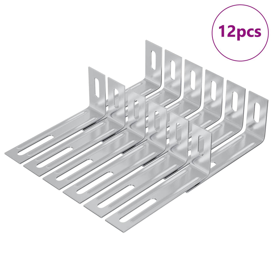 Anti Tip Beugel Effen 12 pcs Zilver 74,5 x 15 x 32 mm IJzer