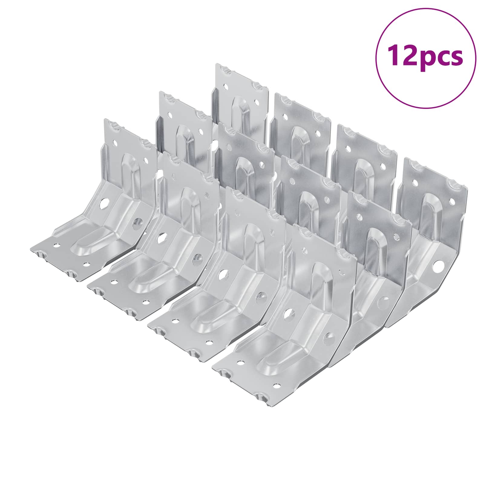 Beugel 12 pcs Verzinkt 106 x 55 x 1,5mm Staal