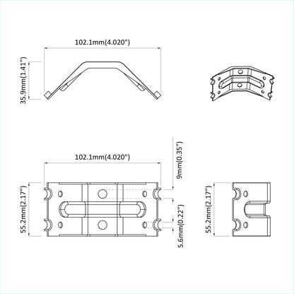 Beugel 12 pcs Verzinkt 106 x 55 x 1,5mm Staal