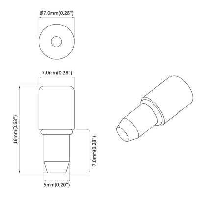 Plankhaak 2 pcs Zilver 7 x 16 mm IJzer