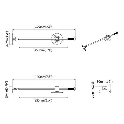 Gasveer 12 pcs Zilver 190 mm IJzer
