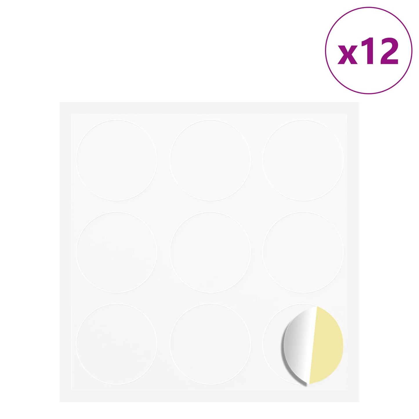 Sticker 12 pcs Wit Ø 20 x 0,5 mm Papier