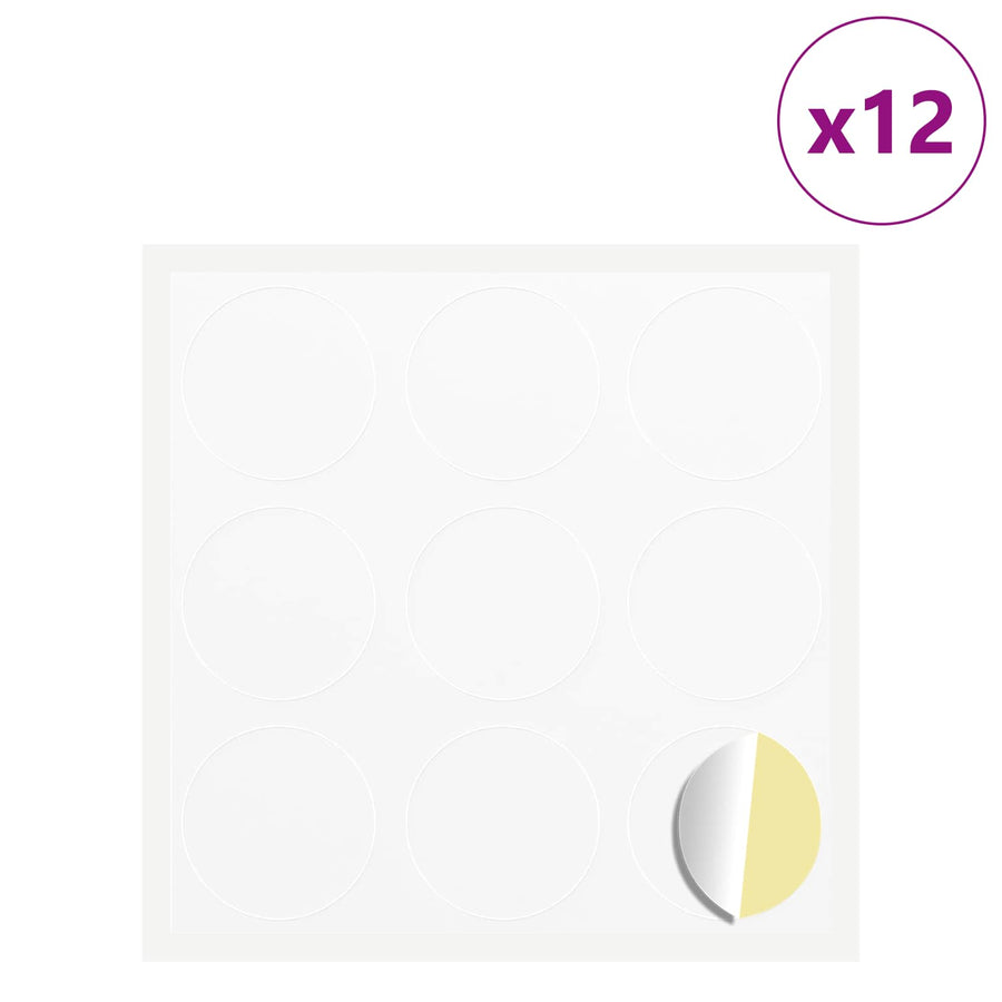 Sticker 12 pcs Wit Ø 20 x 0,5 mm Papier