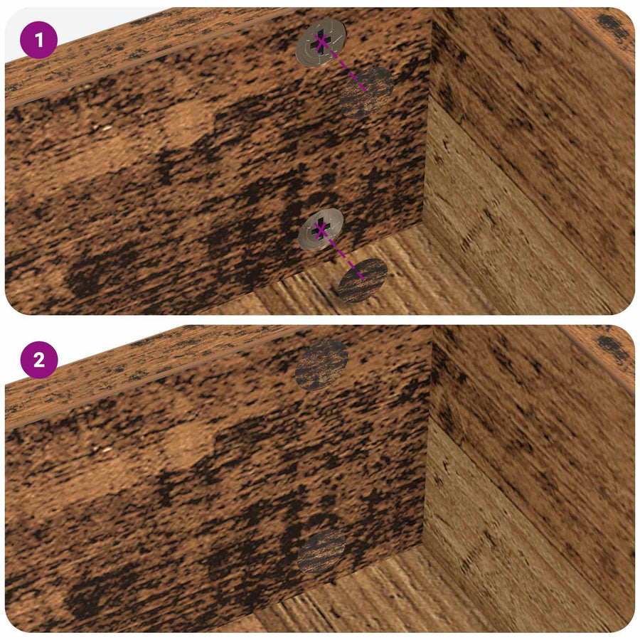 Zelfklevende Schroefhoes 2 pcs Oudhout Ø 20 x 0,5 mm