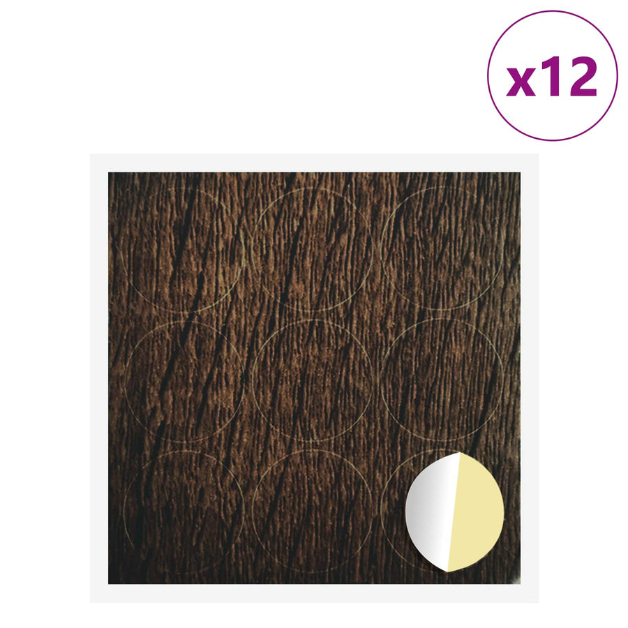 Zelfklevende Schroefhoes 12 pcs Bruin Eiken Ø 20 x 0,5 mm