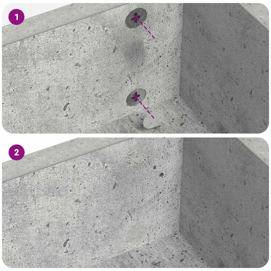 Zelfklevende Schroefhoes 2 pcs Beton Grijs Ø 20 x 0,5 mm