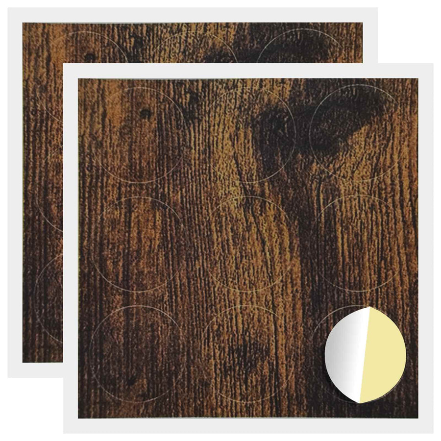 Zelfklevende Schroefhoes 2 pcs Gerookt eiken Ø 20 x 0,5 mm
