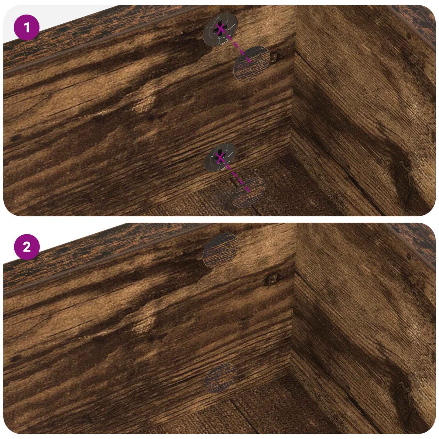 Zelfklevende Schroefhoes 2 pcs Gerookt eiken Ø 20 x 0,5 mm