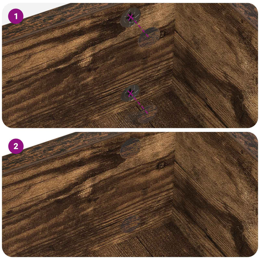 Zelfklevende Schroefhoes 2 pcs Gerookt eiken Ø 20 x 0,5 mm