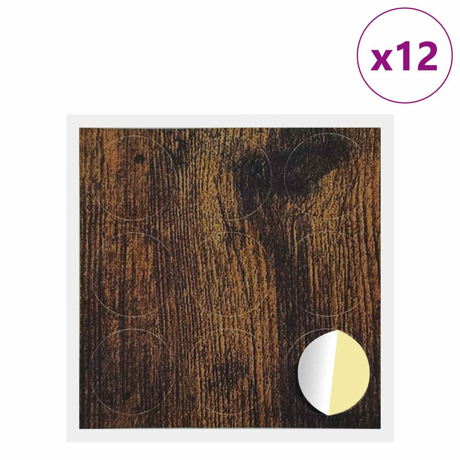 Zelfklevende Schroefhoes 12 pcs Gerookt eiken Ø 20 x 0,5 mm