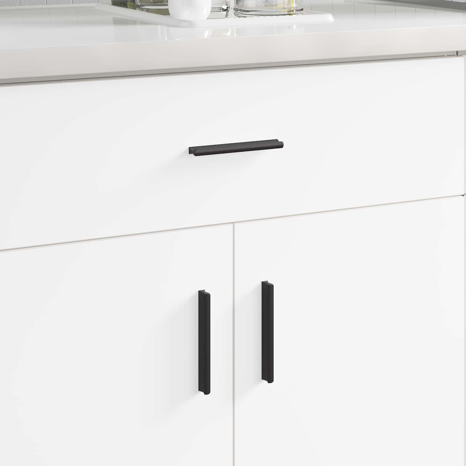 Handvat 2 pcs Zwart 106 x 7,4 x 15,5 mm Aluminium