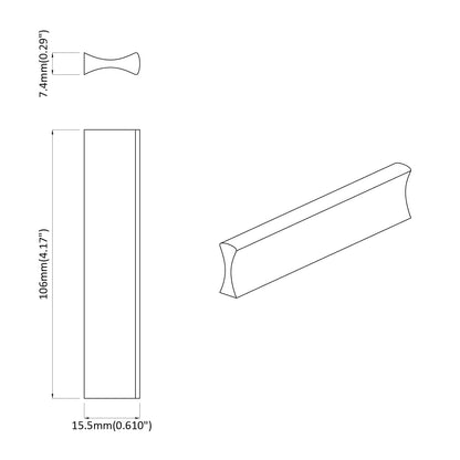 Handvat 2 pcs Zwart 106 x 7,4 x 15,5 mm Aluminium