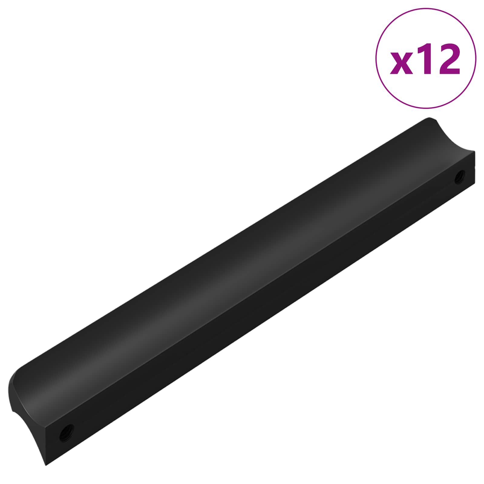 Handvat 12 pcs Zwart 106 x 7,4 x 15,5 mm Aluminium