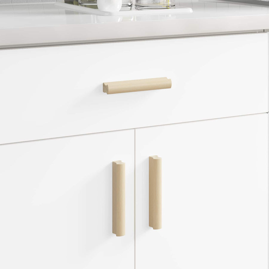 Rechthoekige Handgreep 2 pcs Natuurlijke Houtkleur