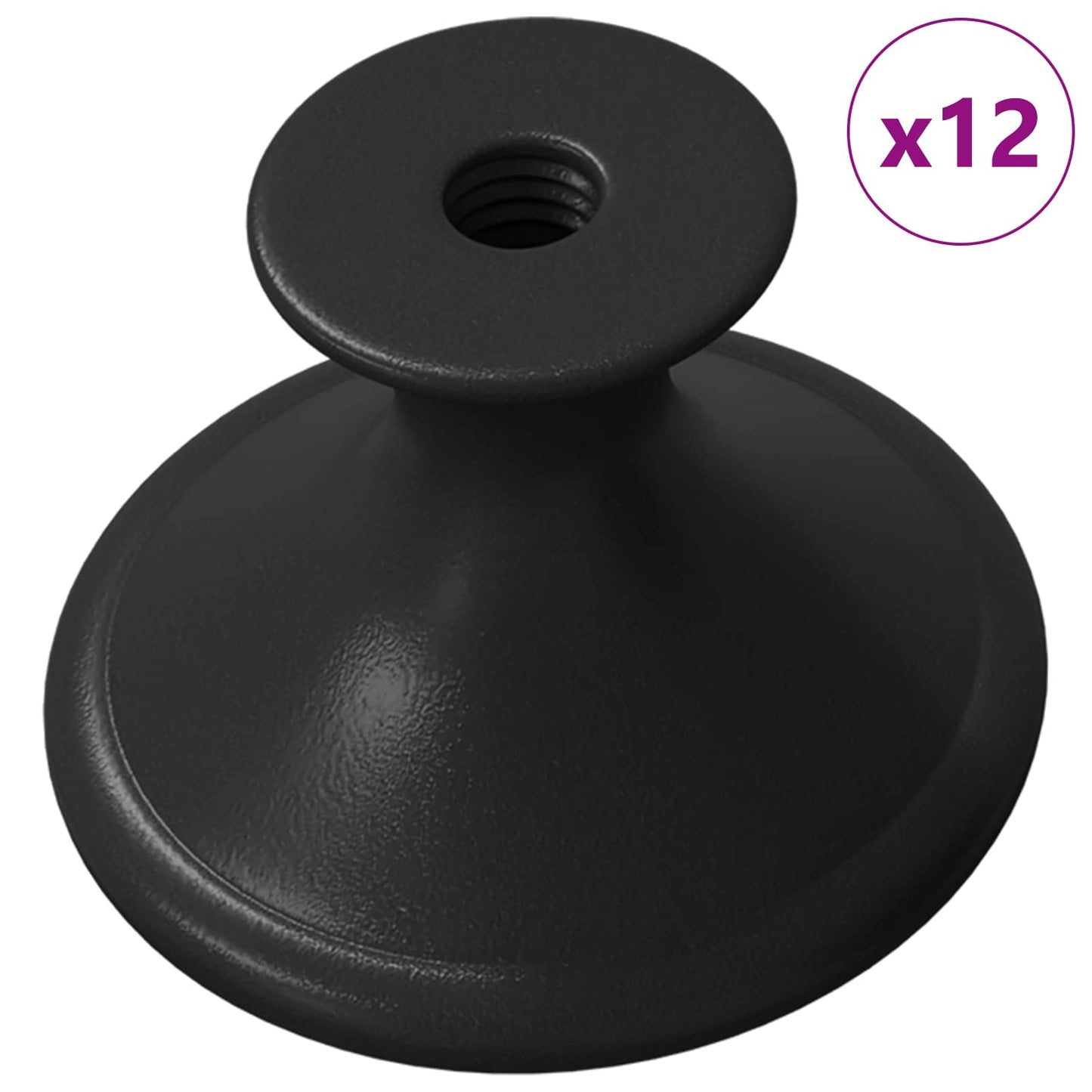 Handvat 12 pcs Zwart Ø30 mm Aluminium