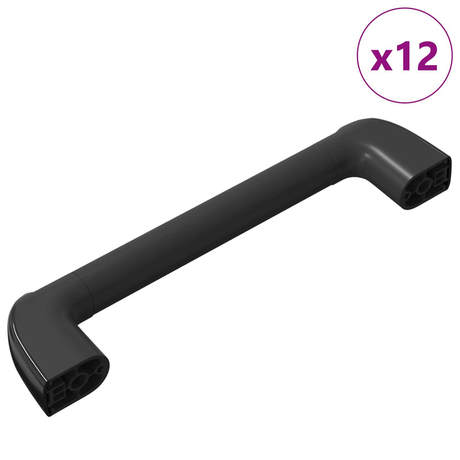 Handvat Effen 12 pcs Zwart 380 x 34 x 85 mm Aluminium en PP