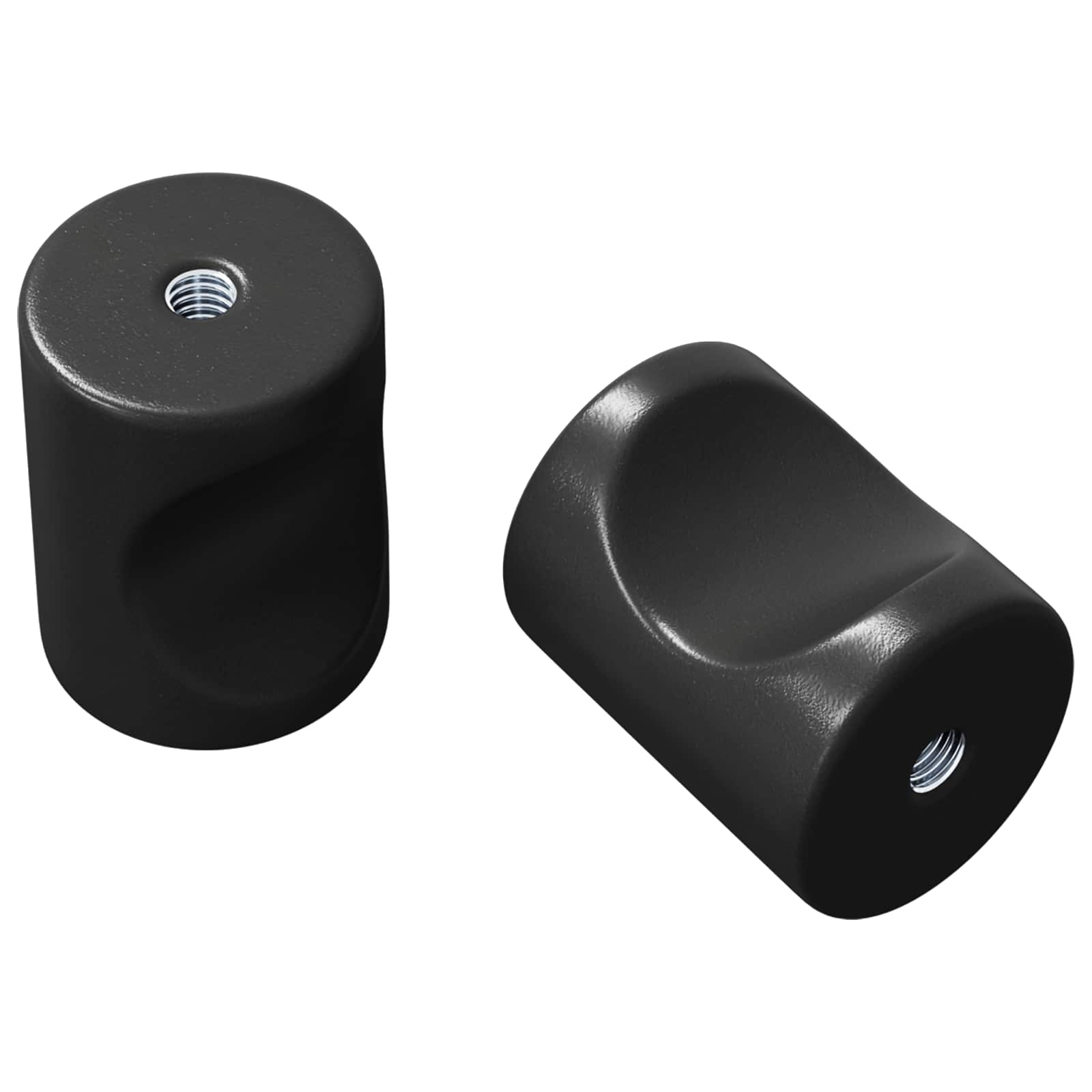 Kastknop 2 pcs Zwart 18 x 23 mm IJzer