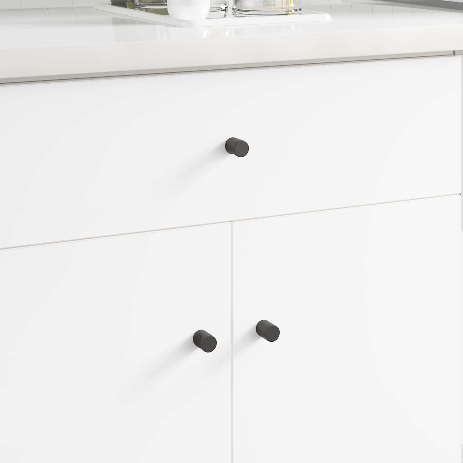 Kastknop 12 pcs Zwart 18 x 23 mm IJzer