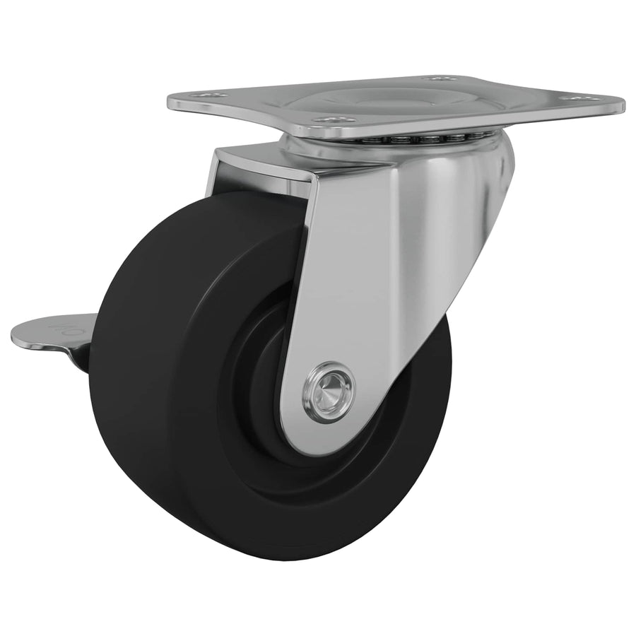 Caster 2 pcs Zwart en zilver 63 x 48 x 46 mm IJs en nylon