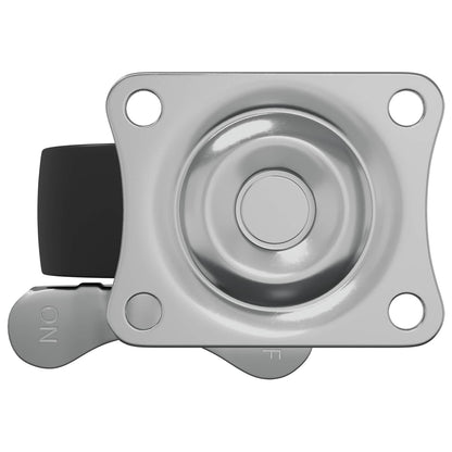 Caster 2 pcs Zwart en zilver 63 x 48 x 46 mm IJs en nylon