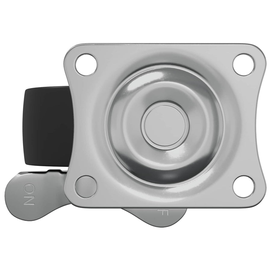 Caster 2 pcs Zwart en zilver 63 x 48 x 46 mm IJs en nylon