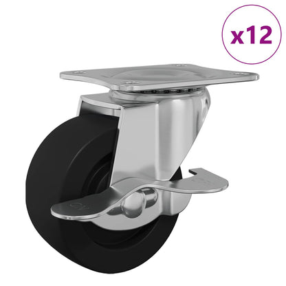 Caster 12 pcs Zwart en zilver 63 x 48 x 46 mm IJs en nylon