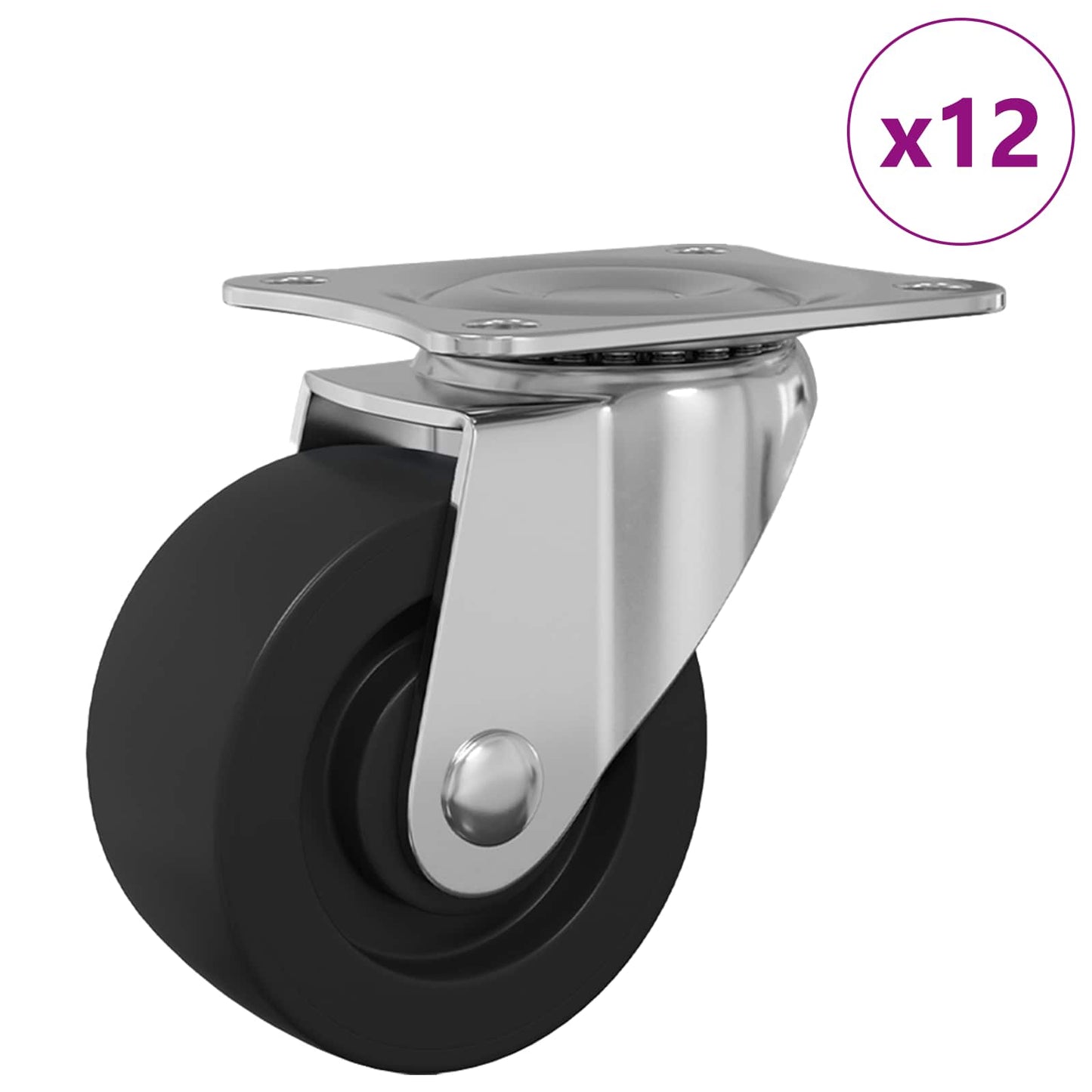 Zwenkwiel 12 pcs Zilver 60 x 60 x 50 mm IJs en nylon